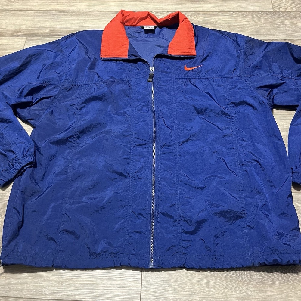 VTG Y2K‎ 90's Nike Blue/Red Swoosh Puffer Jacket Size XL